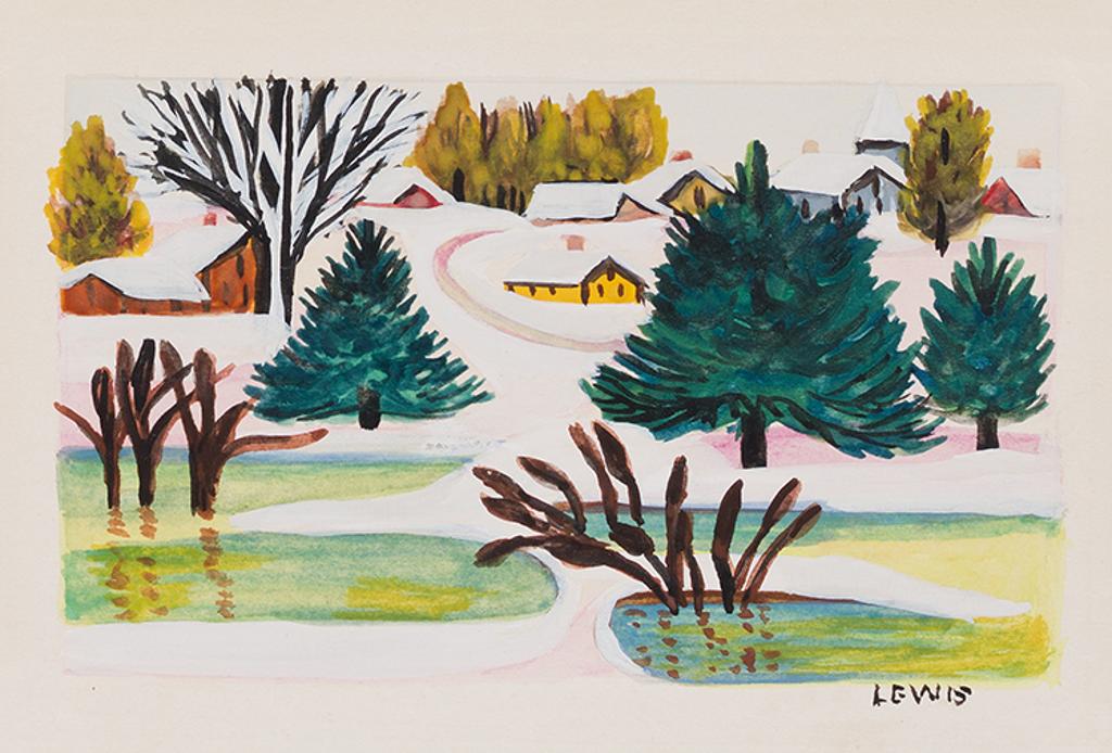 Maud Kathleen Lewis (1903-1970) - Winter Landscape with Reflecting Ponds