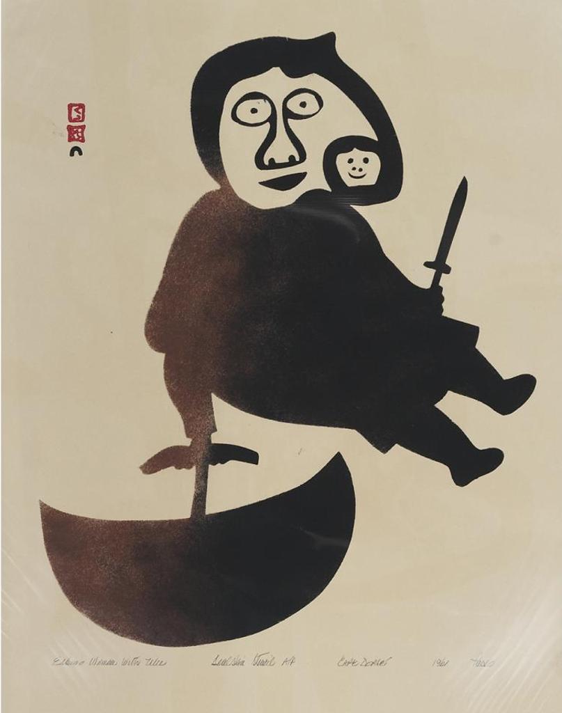 Pudlo Pudlat (1916-1992) - Eskimo Woman With Ulu