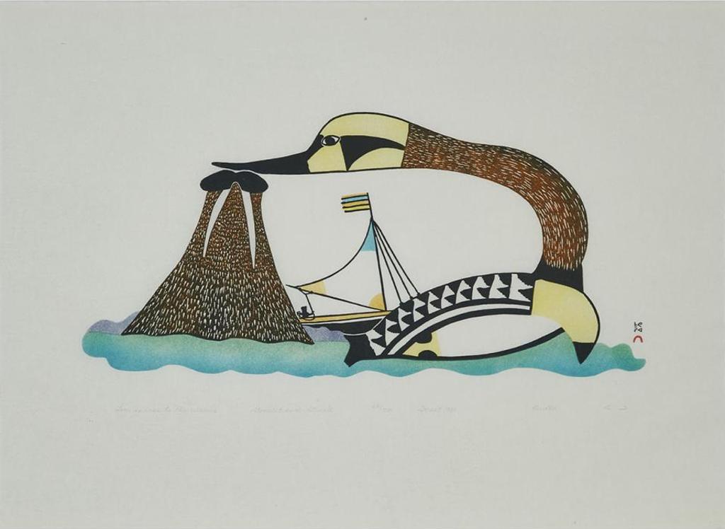 Pudlo Pudlat (1916-1992) - Loon Speaks To Walrus