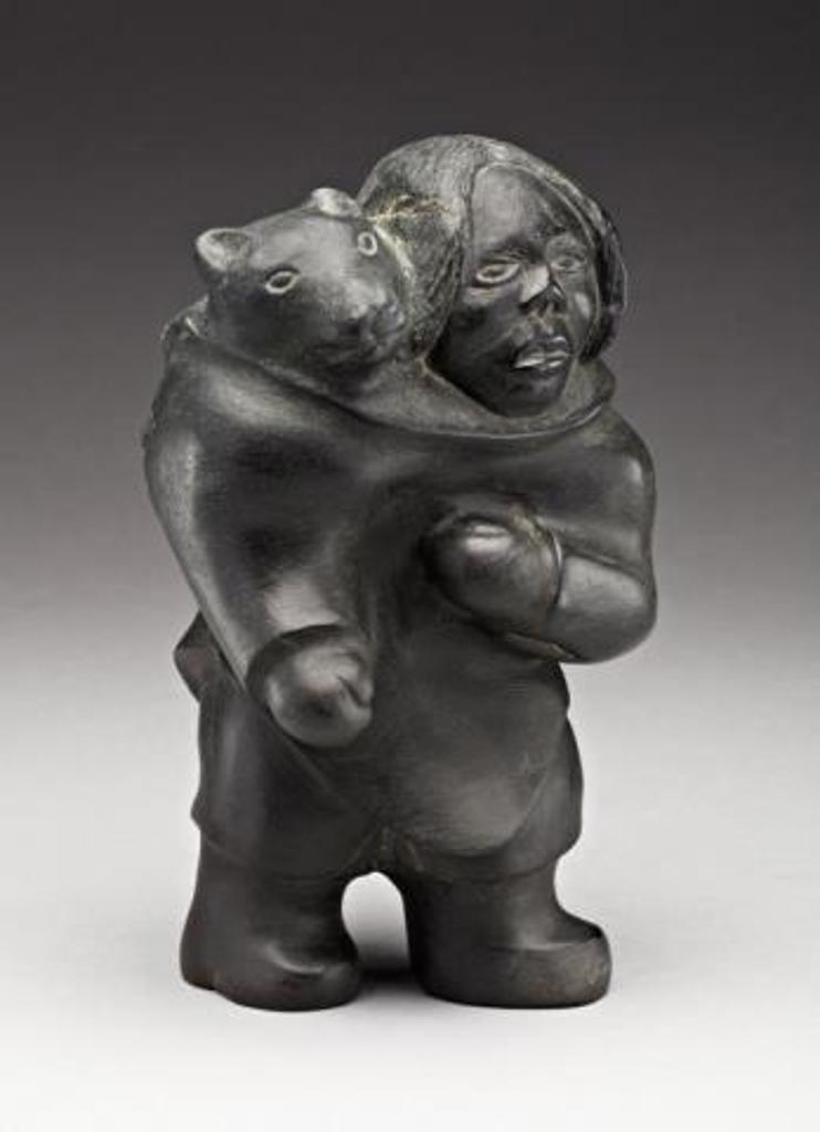 Thomas Sivuraq (1941-1991) - Woman with Wolf- or Dog-Child, ca. mid-late 1980s
