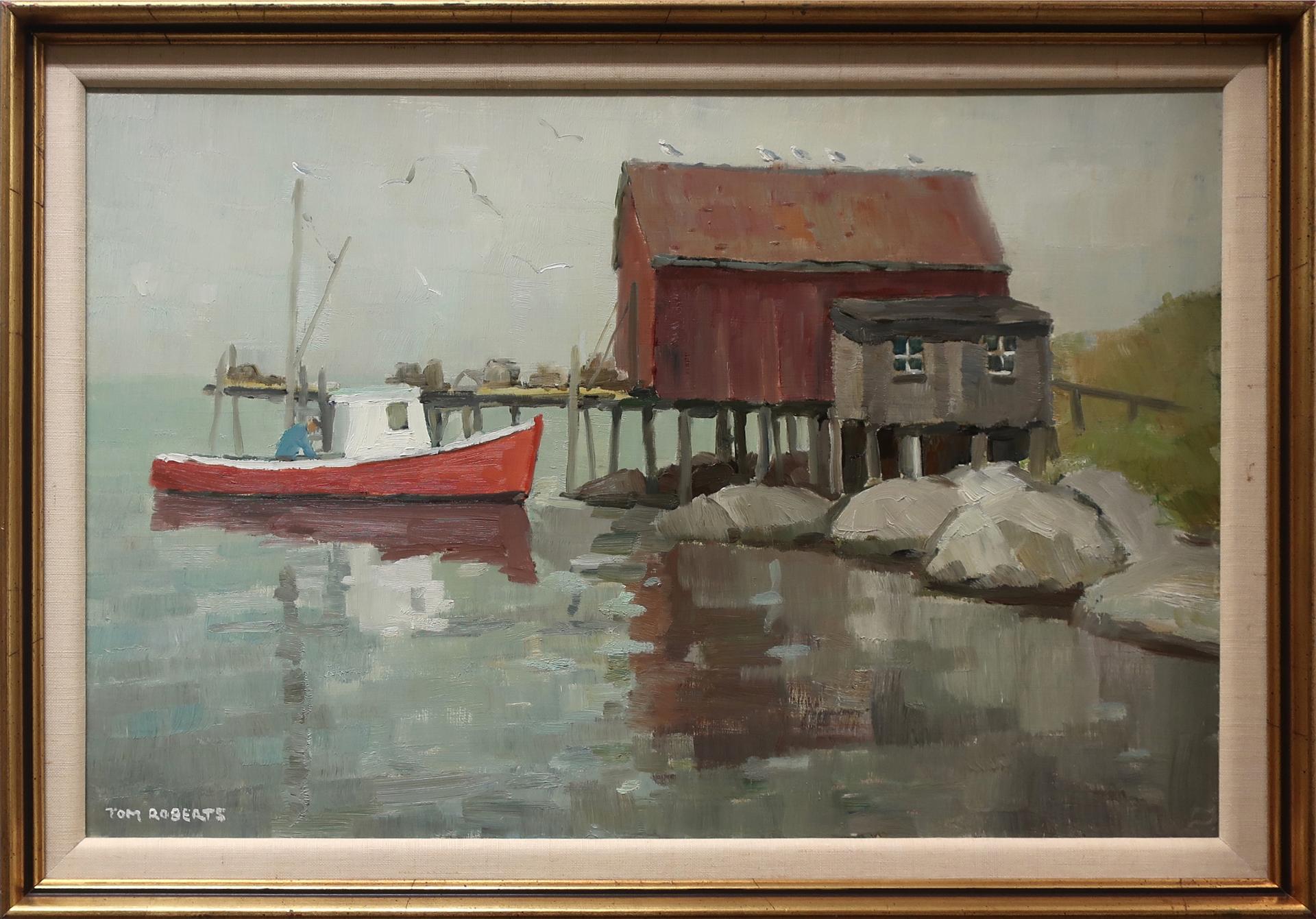 Thomas Keith (Tom) Roberts (1909-1998) - Red Boat At Modesty Cove