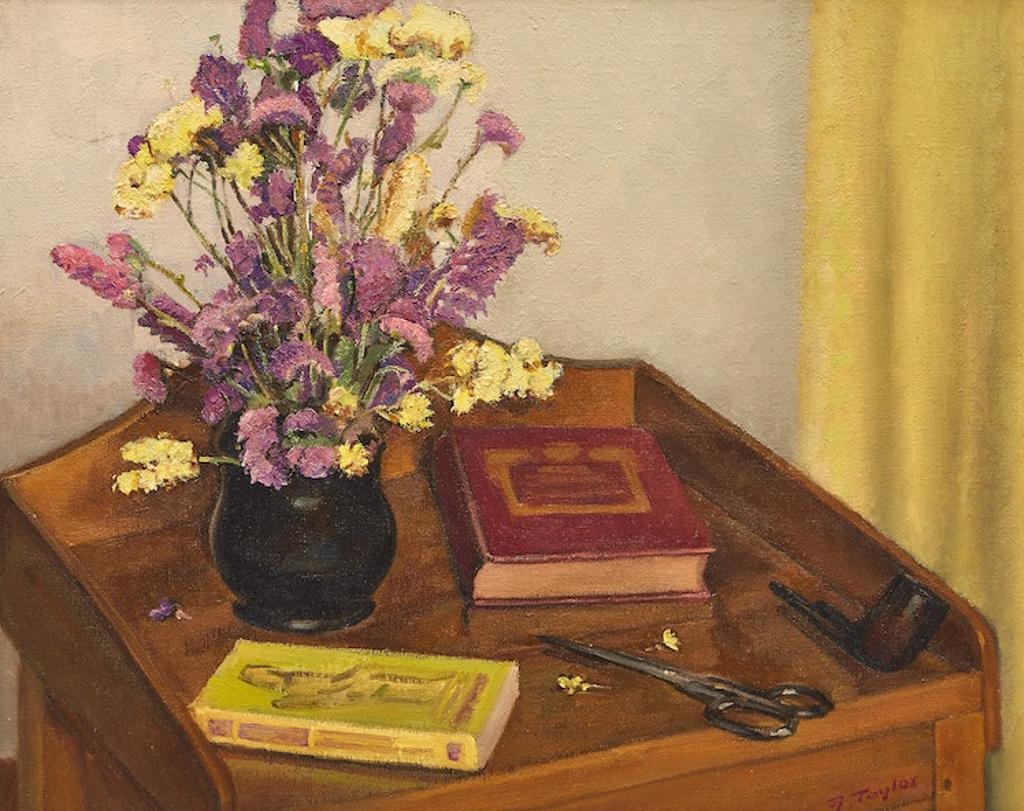 Frederick Bourchier Taylor (1906-1987) - Still Life with Strawflowers