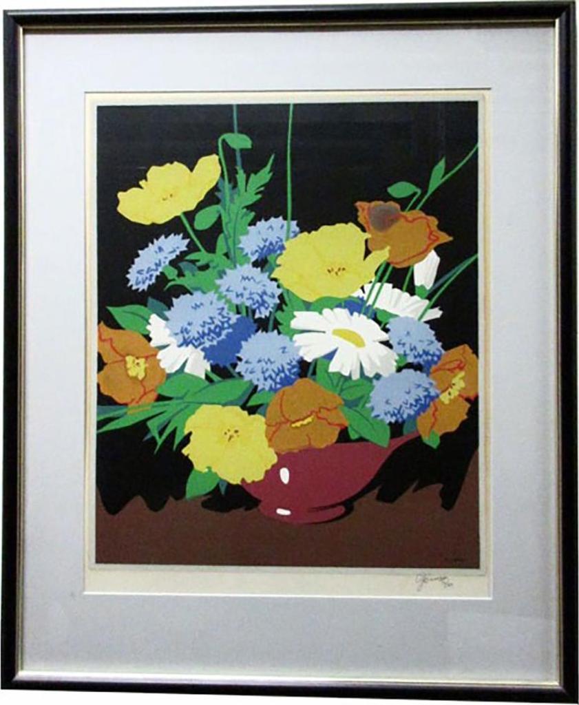Alfred Joseph (A.J.) Casson (1898-1992) - Floral Arrangement In A Red Bowl