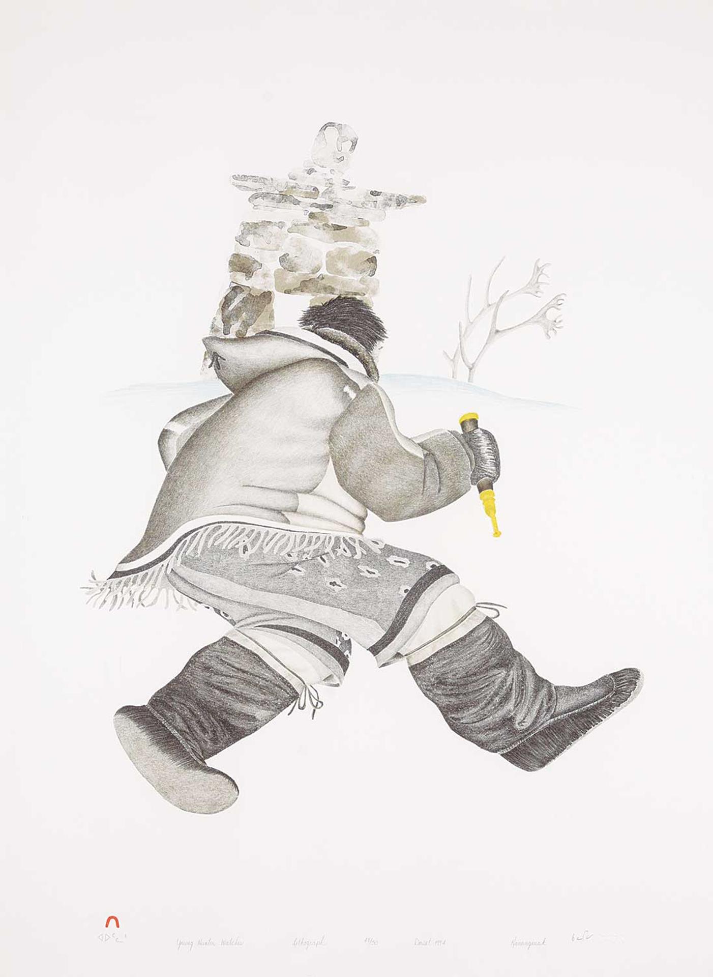 Kananginak Pootoogook (1935-2010) - Young Hunter Watches #48/50