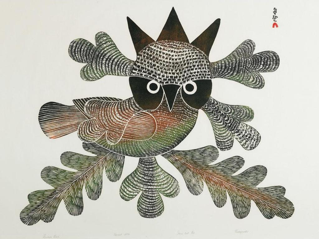 Kenojuak Ashevak (1927-2013) - Festive Owl