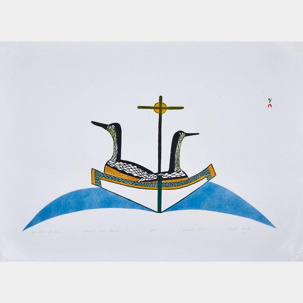 Pudlo Pudlat (1916-1992) - Two Loons At Sea