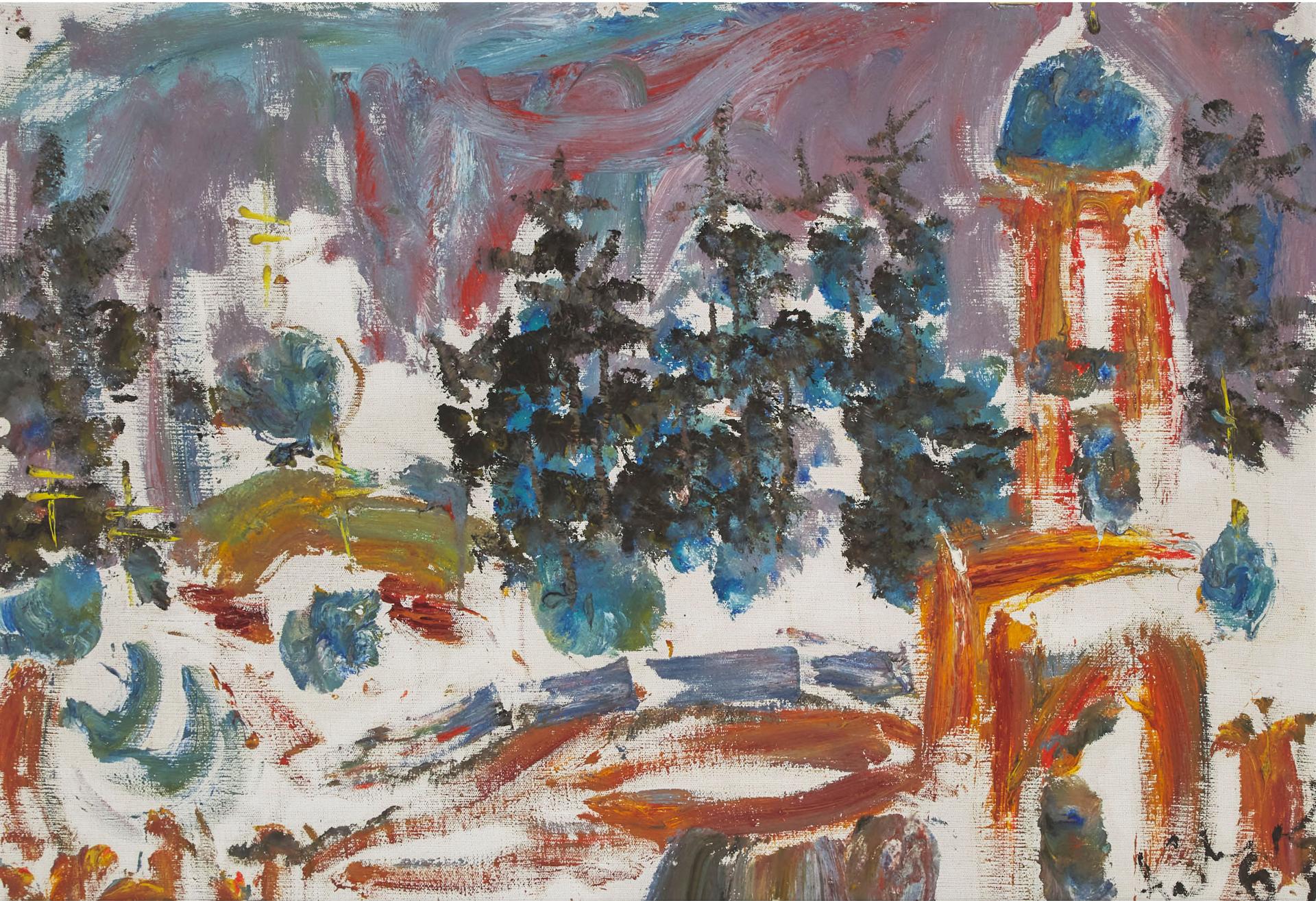 Anatoly Timofeevich Zverev (1931-1986) - Church At Peredelkino, 1963