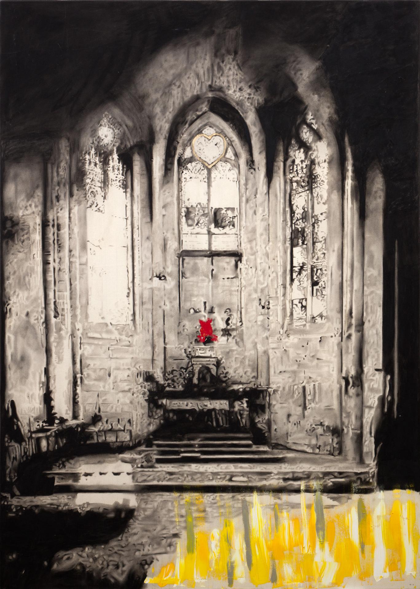 Marc Séguin (1970) - Ruine en feu avec cœur, 2011