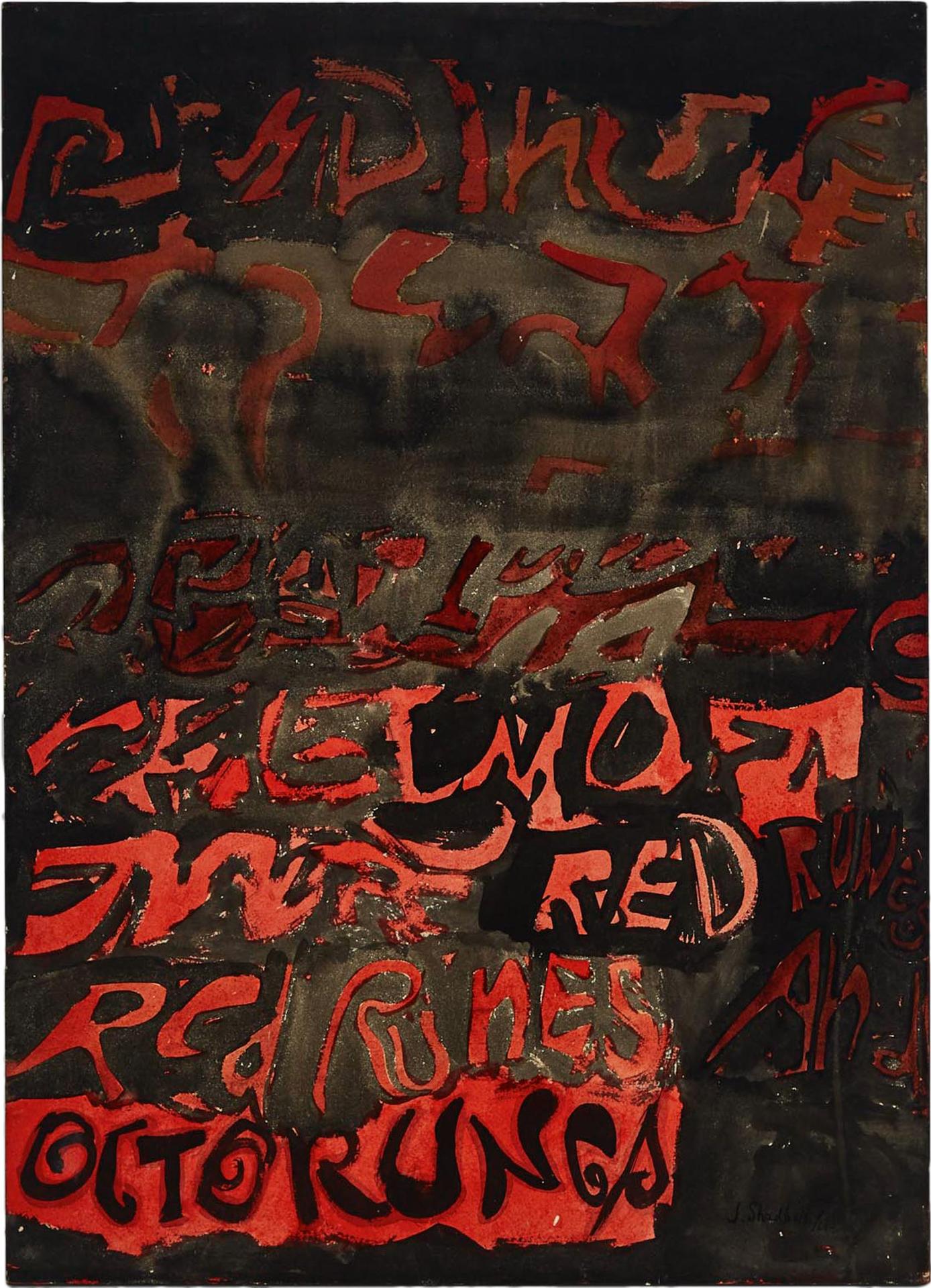 Jack Leaonard Shadbolt (1909-1998) - Red Runes, 1962