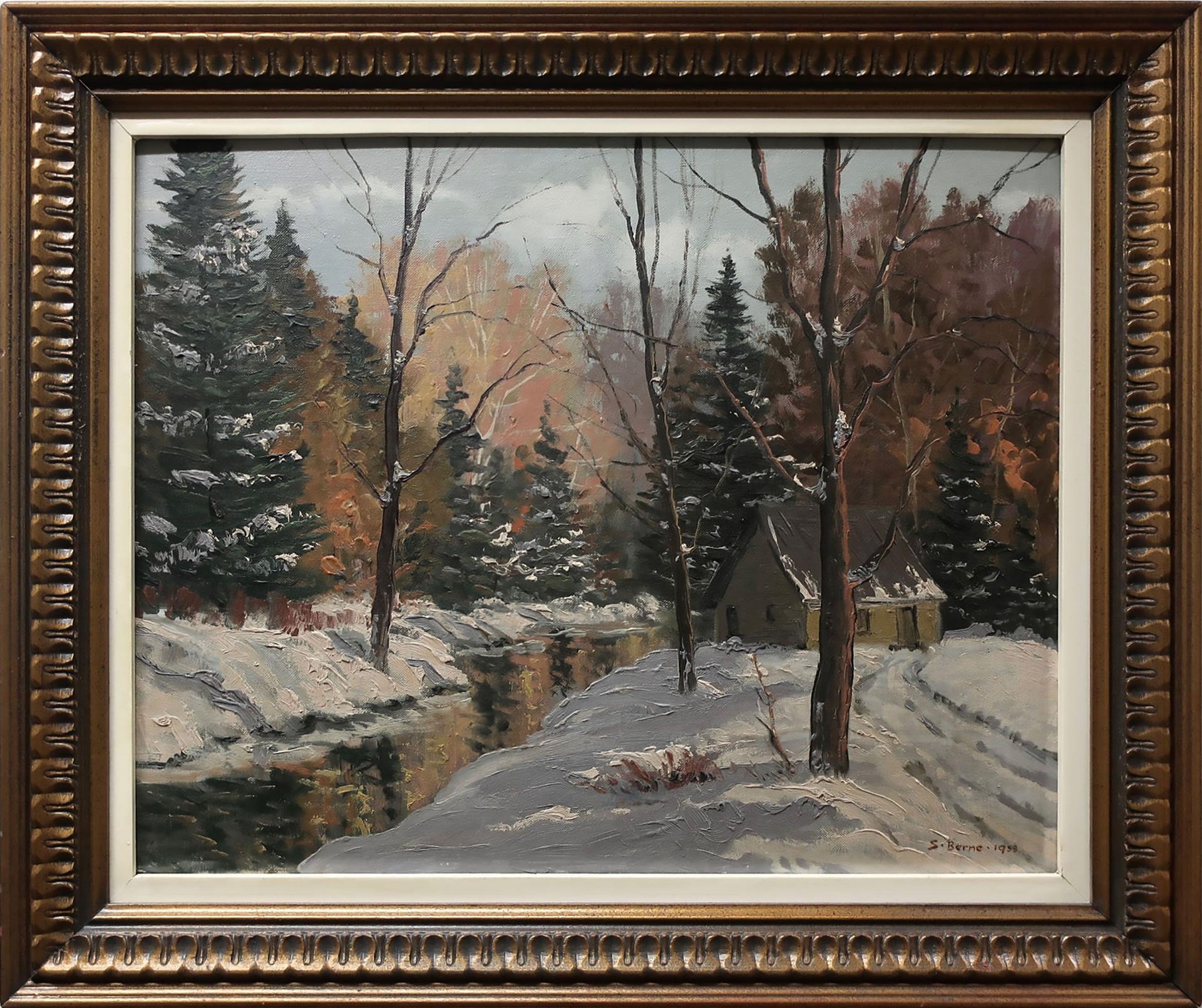 Sydney Martin Berne (1921-2013) - Untitled (Winter Cabin By Creek)