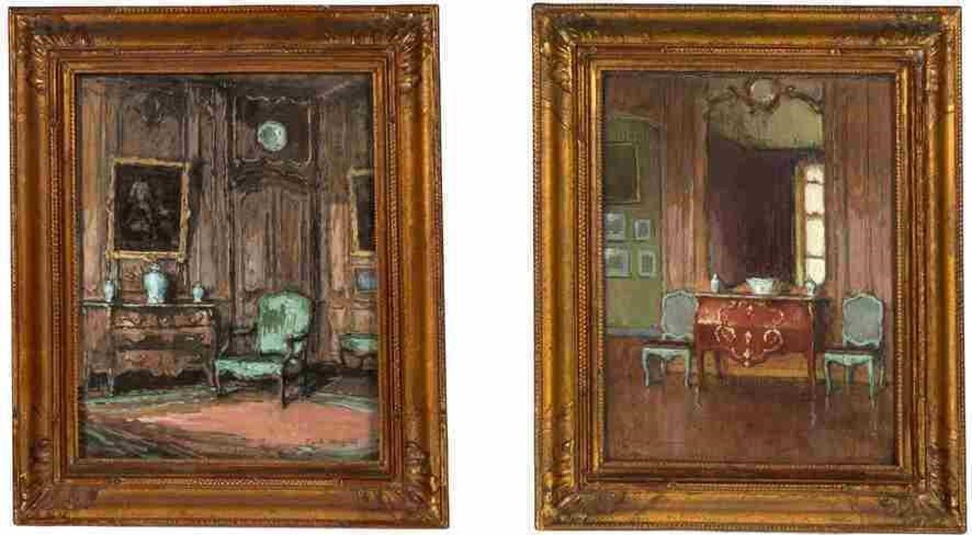 Paul Jean Hugues (1891-1972) - Interior Scene with Antiques