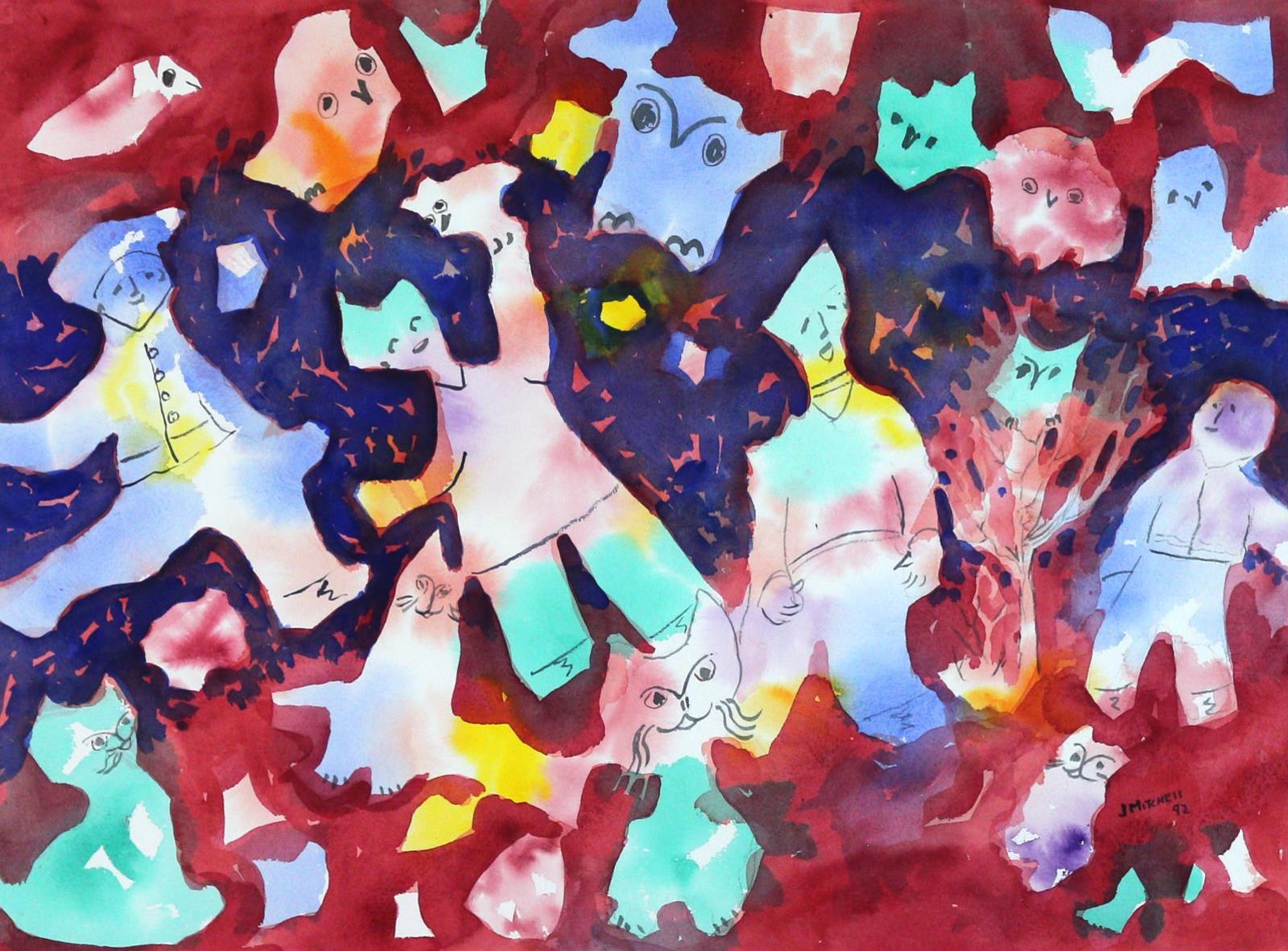 Janet Mitchell (1915-1998) - Close Encounters Of The Bird Kind; 1992