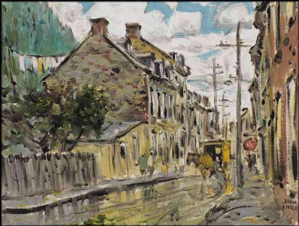 John Geoffrey Caruthers Little (1928-2024) - Old Houses Facing River on Champlain Road, Near Quebec