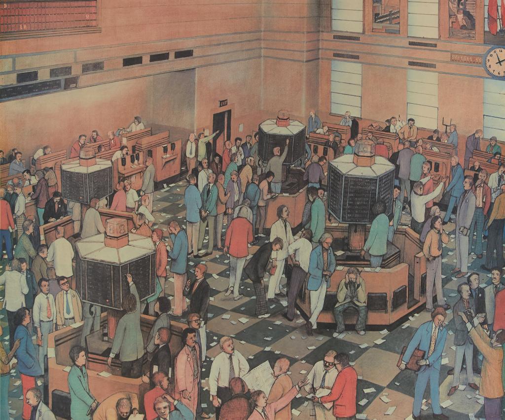 William Kurelek (1927-1977) - Light Trading Day, Toronto Stock Exchange