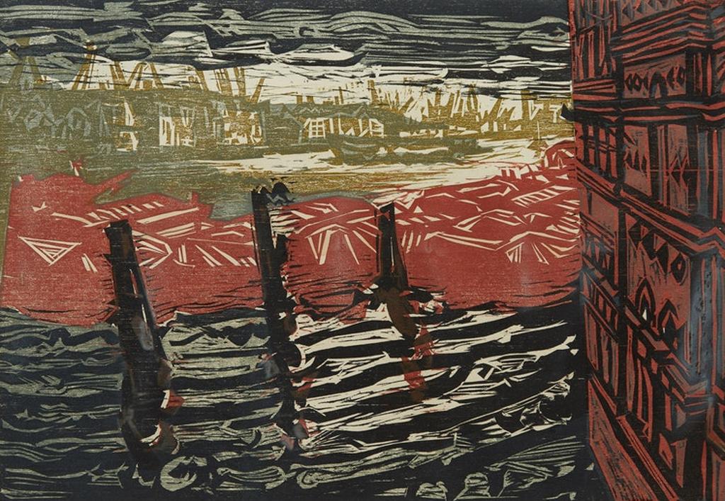 Alistair Macready Bell (1913-1997) - The Thames from Tower Bridge
