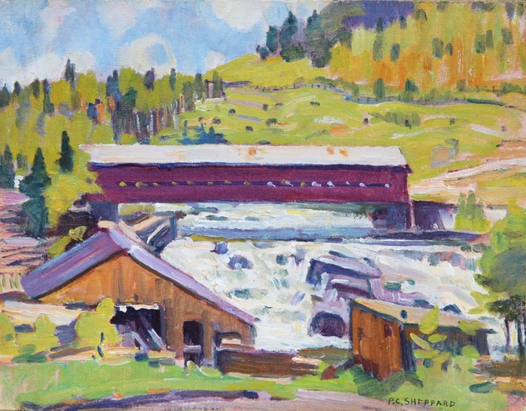 Peter Clapham (P.C.) Sheppard (1882-1965) - Covered Bridge Over Wild Water (Northern Quebec)