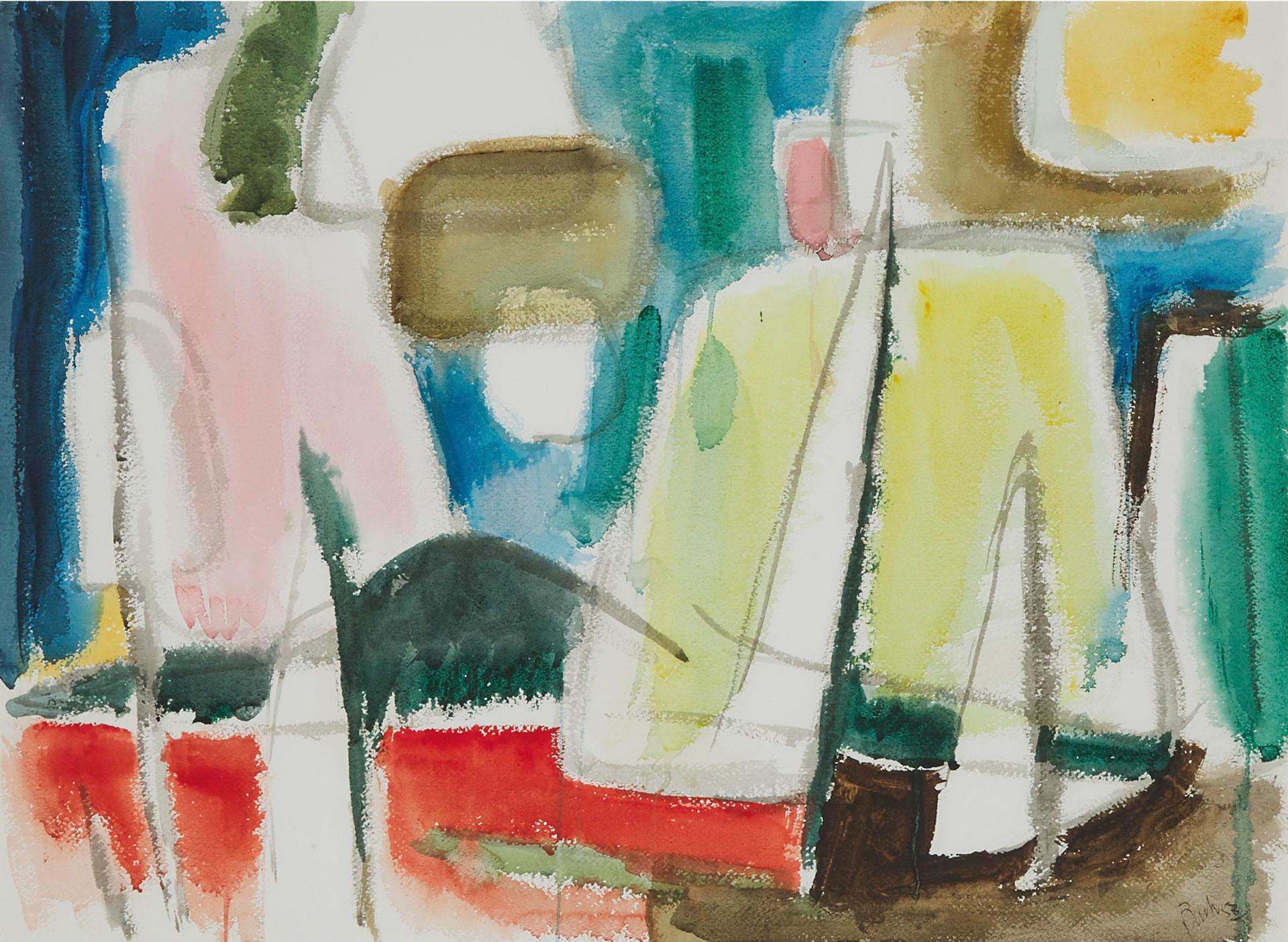 Jack Hamilton Bush (1909-1977) - Sailboats, Lake Of Bays, 1953