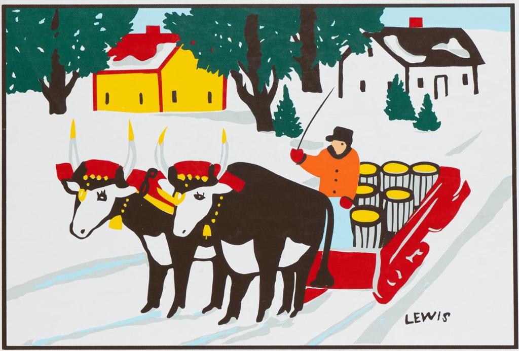 Maud Kathleen Lewis (1903-1970) - Untitled - Hauling Maple Syrup