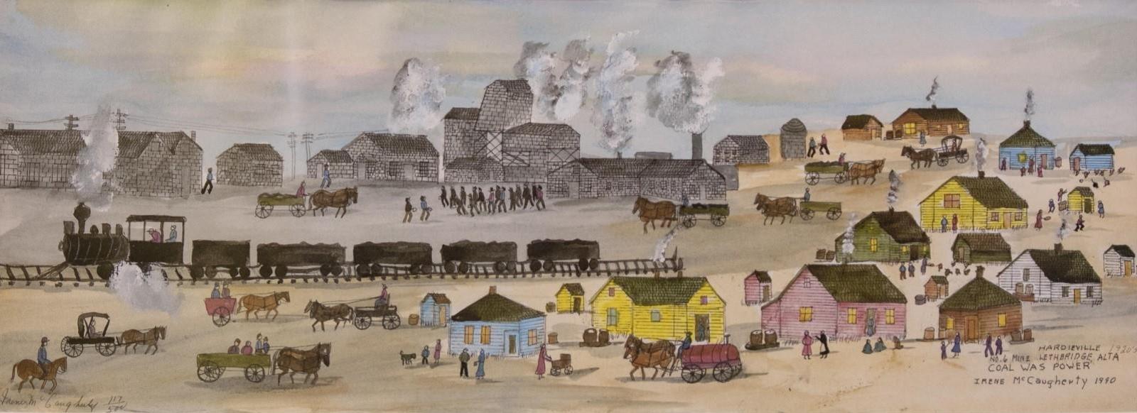 Irene E. McCaugherty (1914-1996) - Coal was Power (Hardieville No. 6 Mine, Lethbridge, Alta); 1990; ed. #117/500