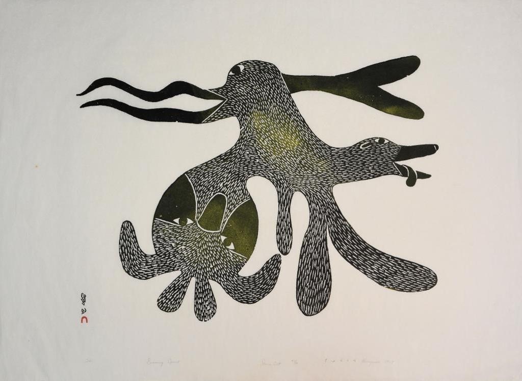 Kenojuak Ashevak (1927-2013) - Evening Spirit, #32, 1967