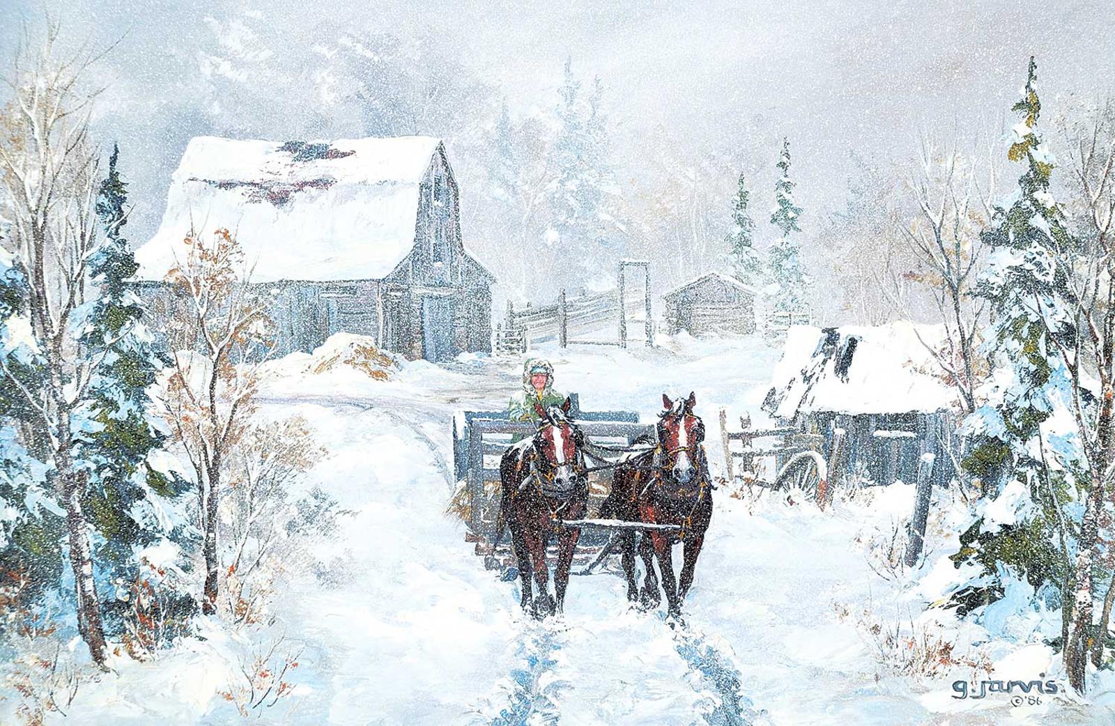Georgia Jarvis (1944-1990) - Winter Morning Chores