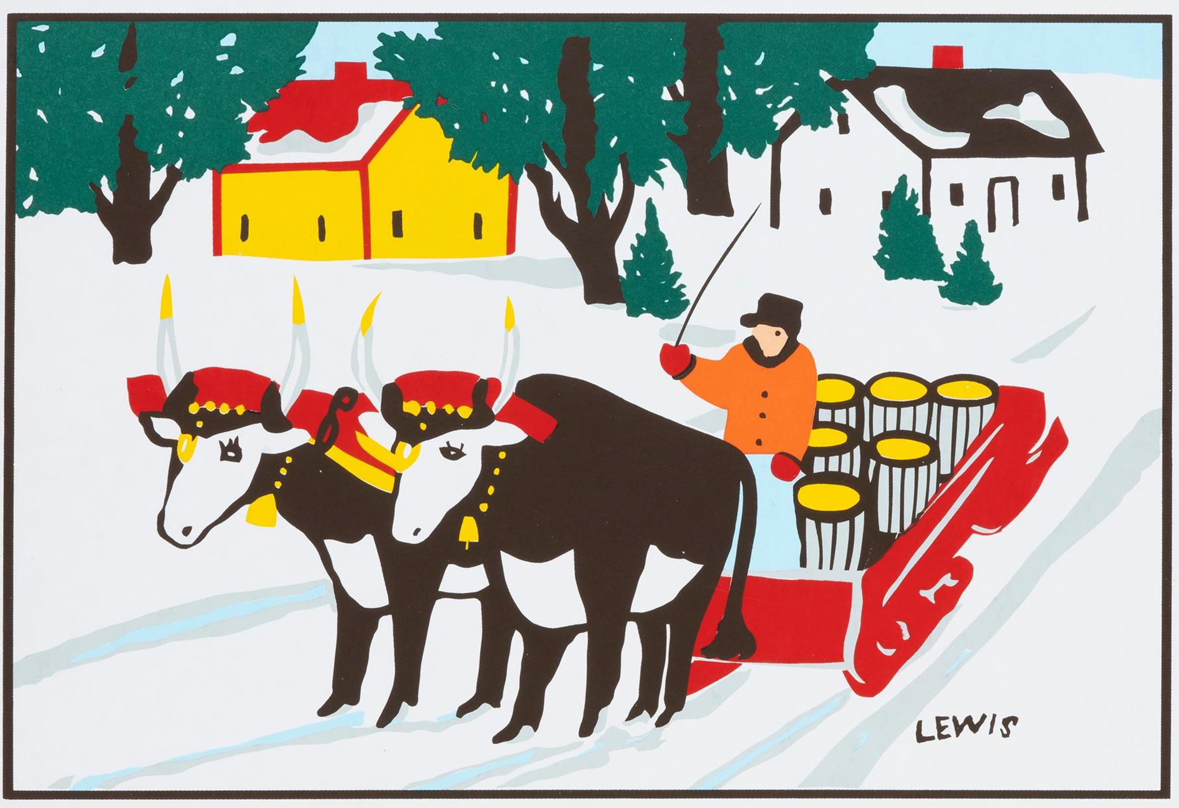 Maud Kathleen Lewis (1903-1970) - Hauling Maple Syrup -