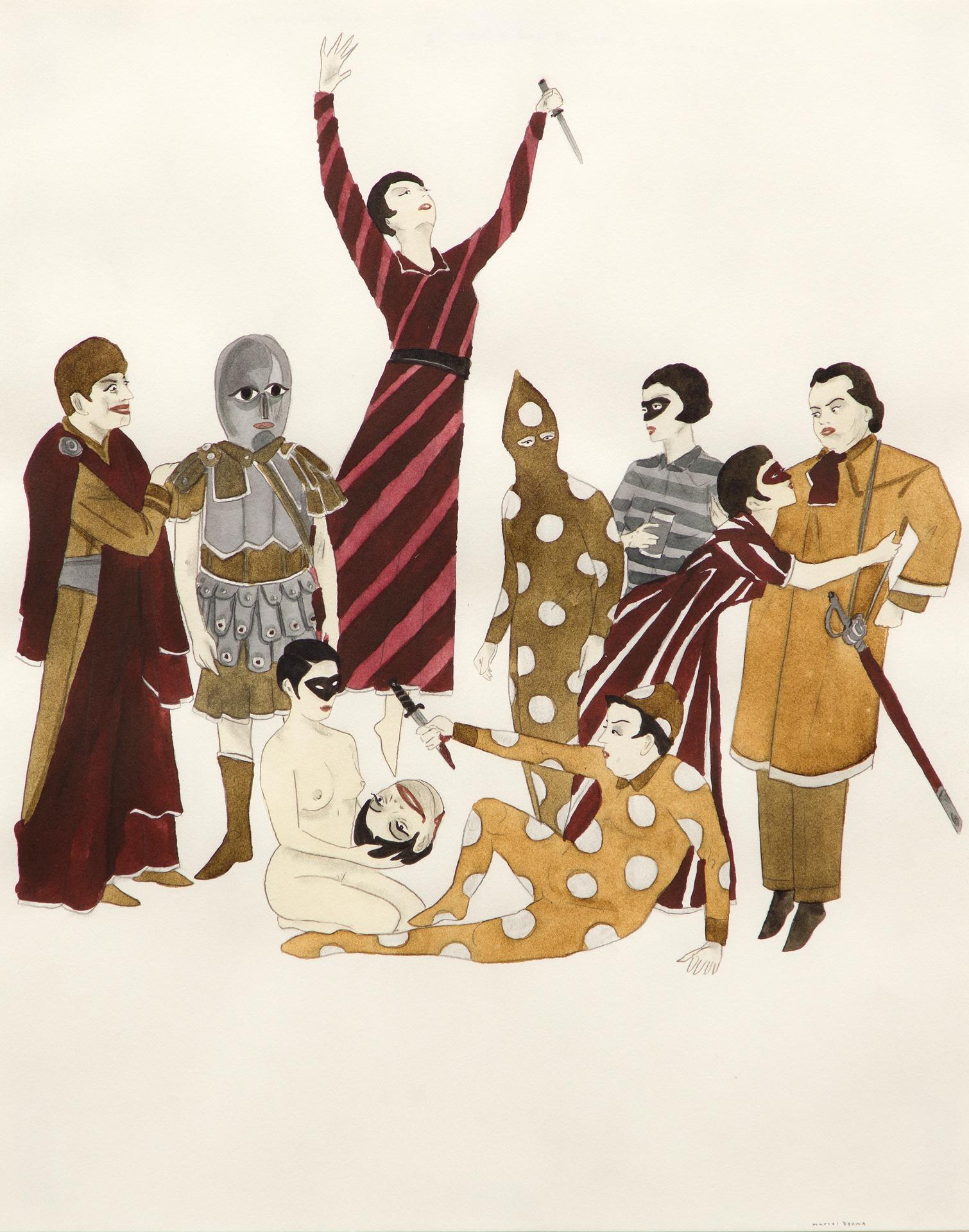 Marcel Dzama (1974) - Demons, Dancers, and Drinkers. A Beckoning to the Will and a Warning , 2011