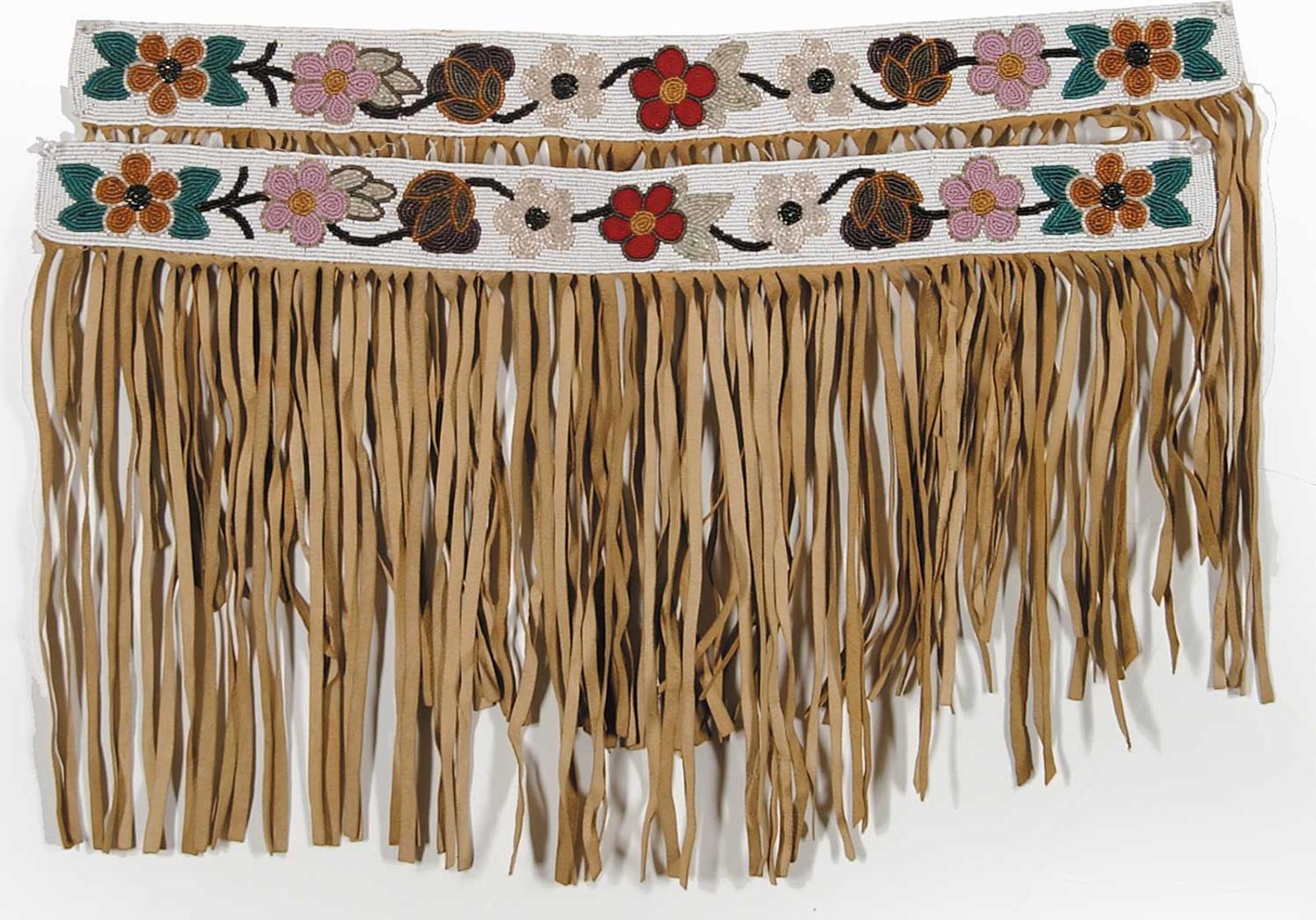 First Nations Basket School - Pair of Beaded Fringed Straps