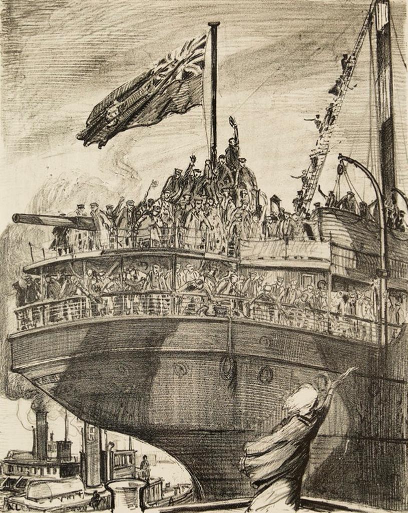 Arthur Lismer (1885-1969) - Departure of a Troop Ship 1918-1919