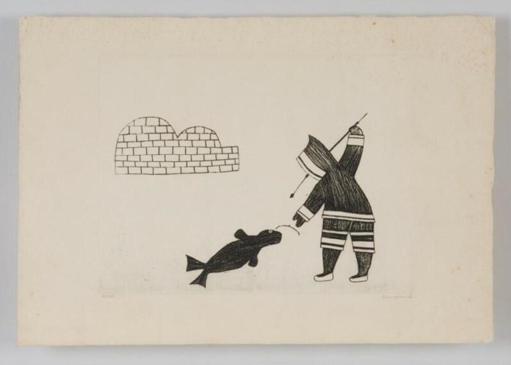 Kenojuak Ashevak (1927-2013) - Untitled (Seal Hunting)