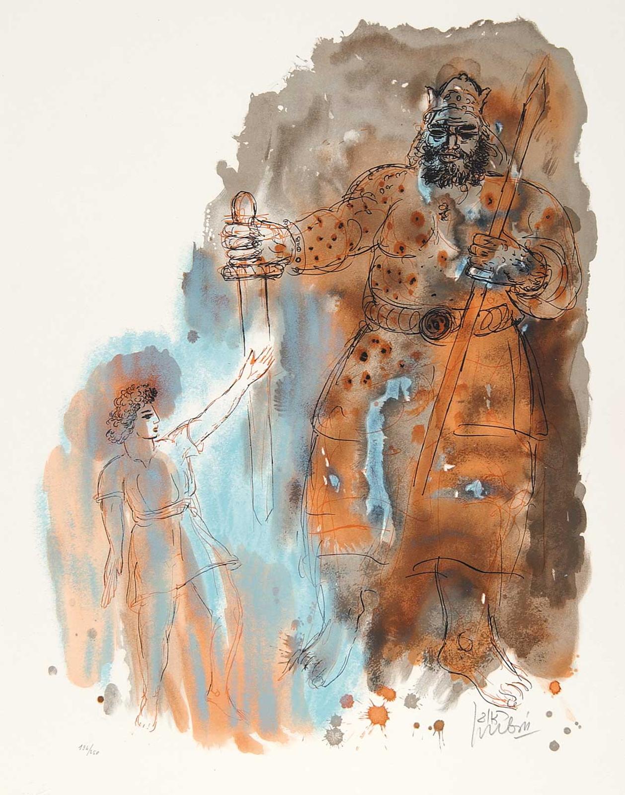 Reuven Rubin (1893-1974) - Then Saide David to the Philistine... #194/250
