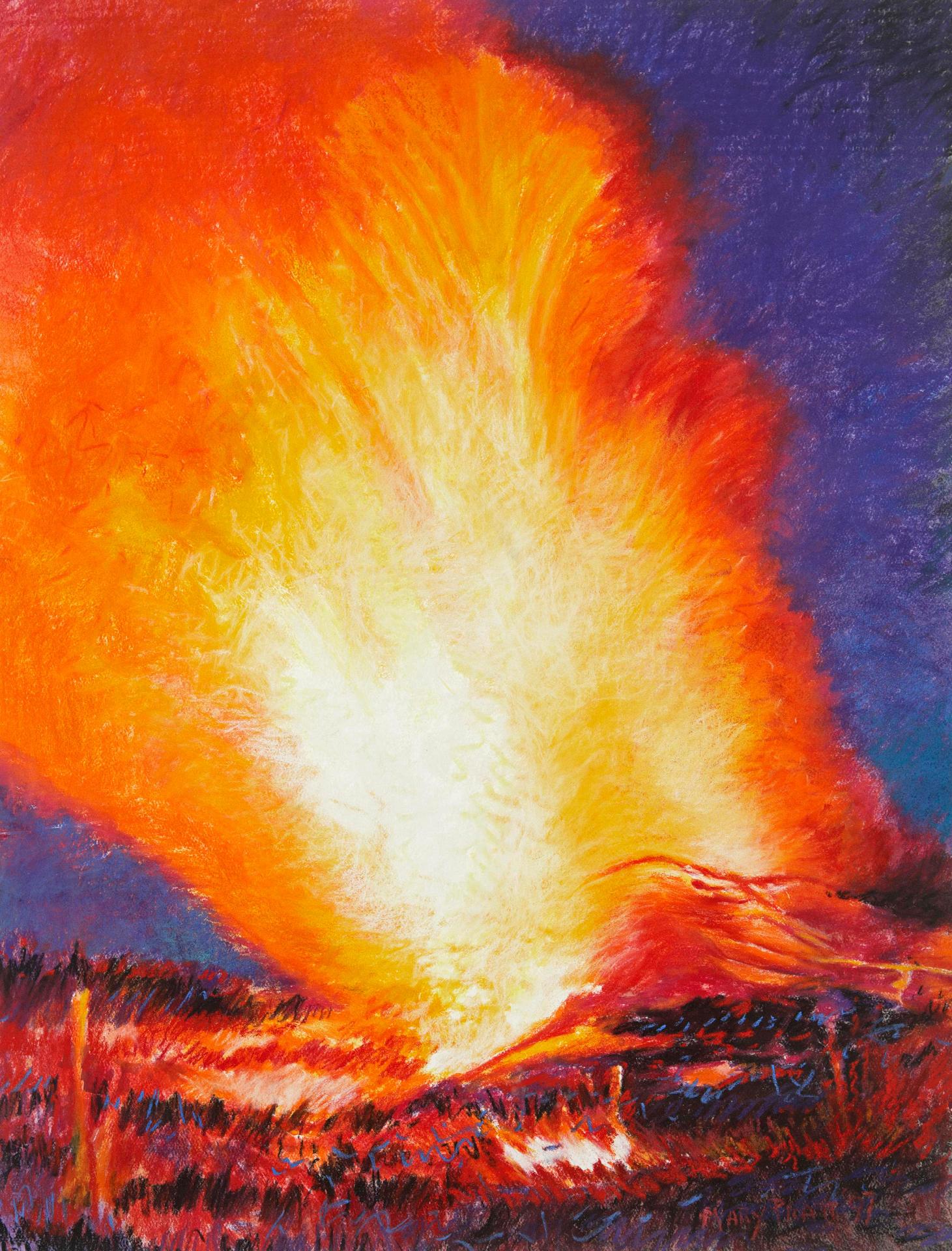 Mary Frances West Pratt (1935-2018) - Bonfire drawing