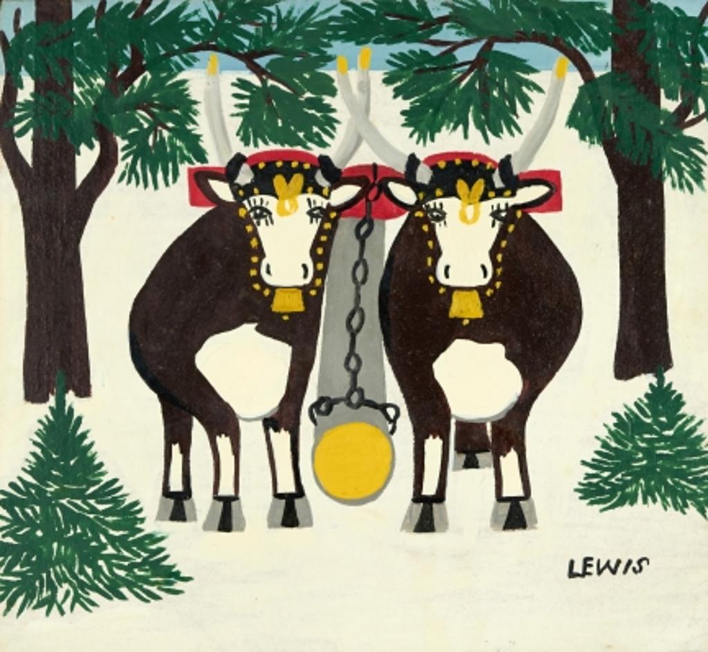 Maud Kathleen Lewis (1903-1970) - Oxen in Winter