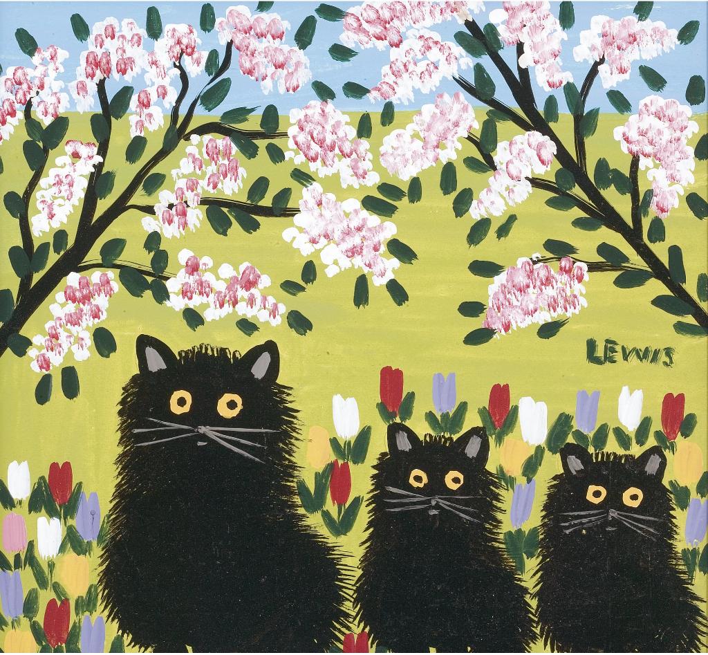 Maud Kathleen Lewis (1903-1970) - Three Black Cats