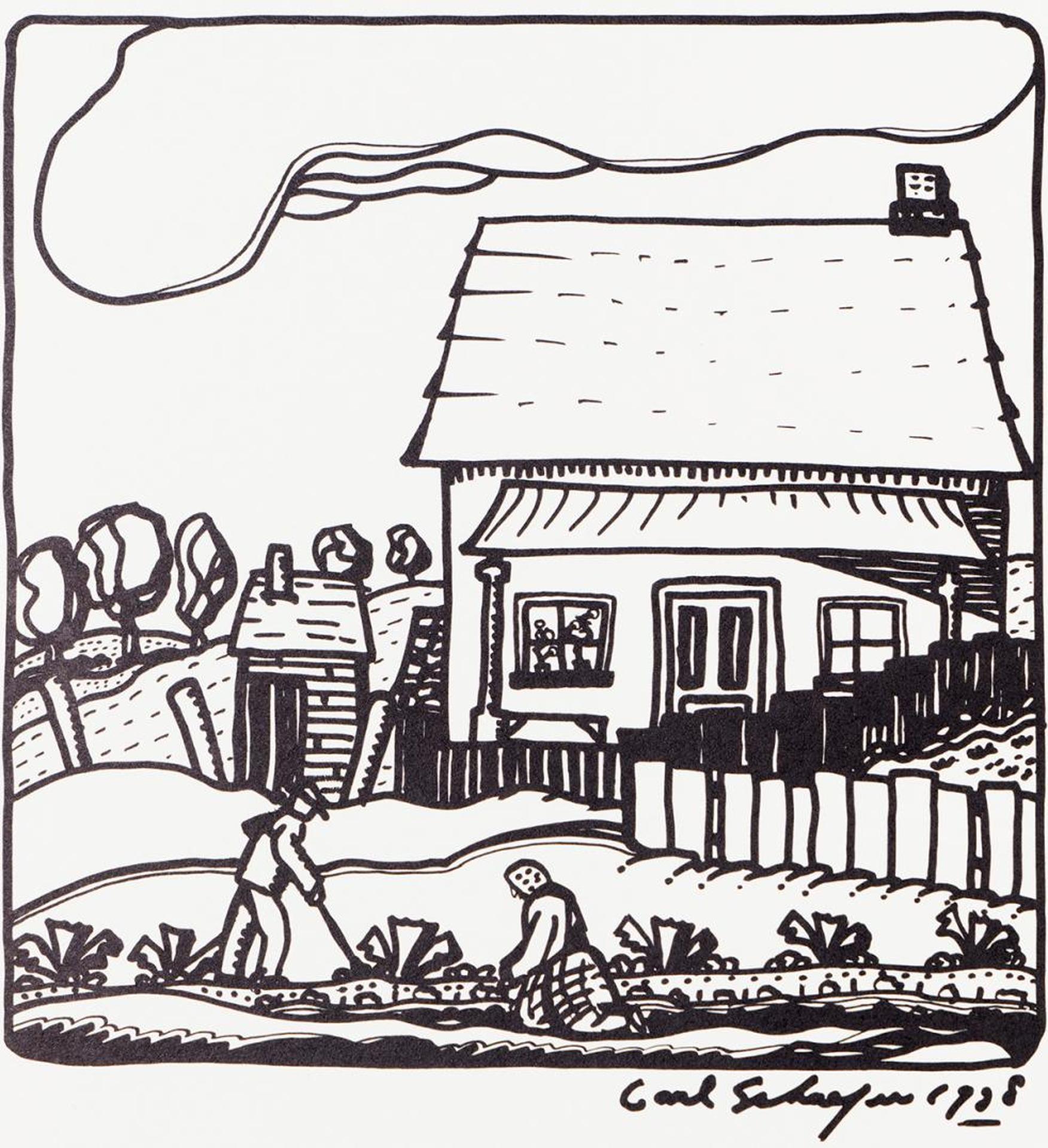 Carl Fellman Schaefer (1903-1995) - Ontario Farm House and Garden