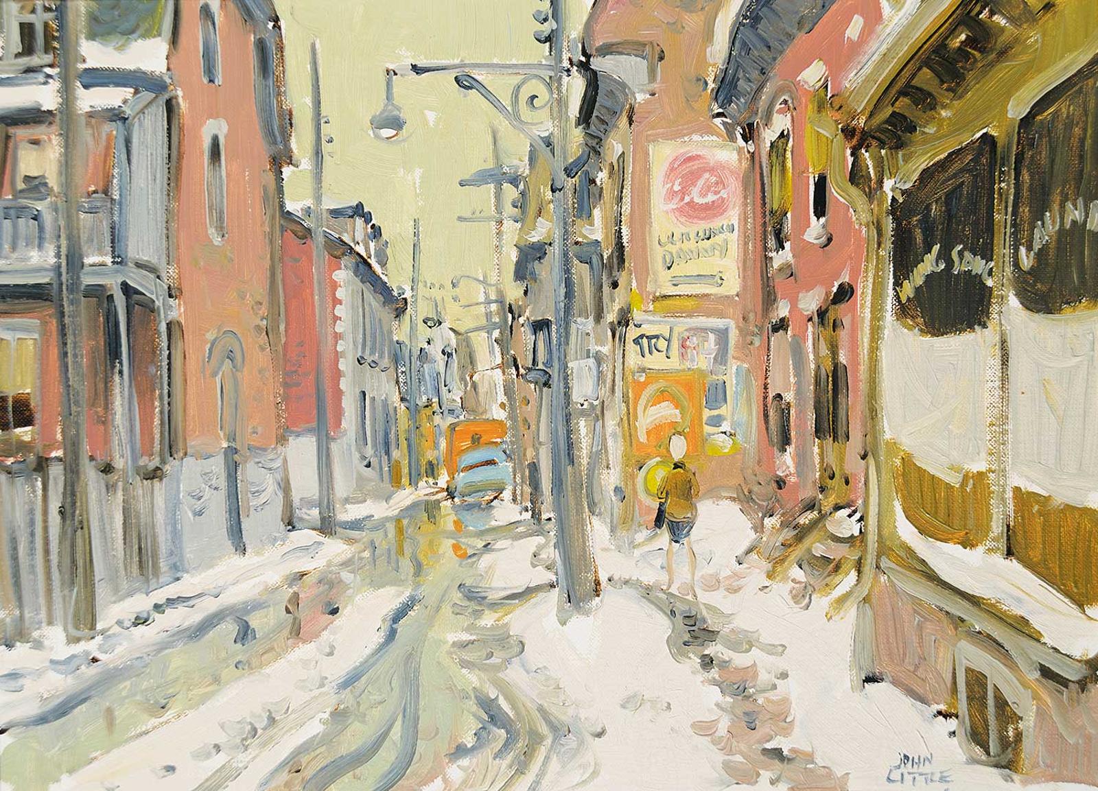 John Geoffrey Caruthers Little (1928-2024) - La Gauchetiere at Hotel de Ville 1961