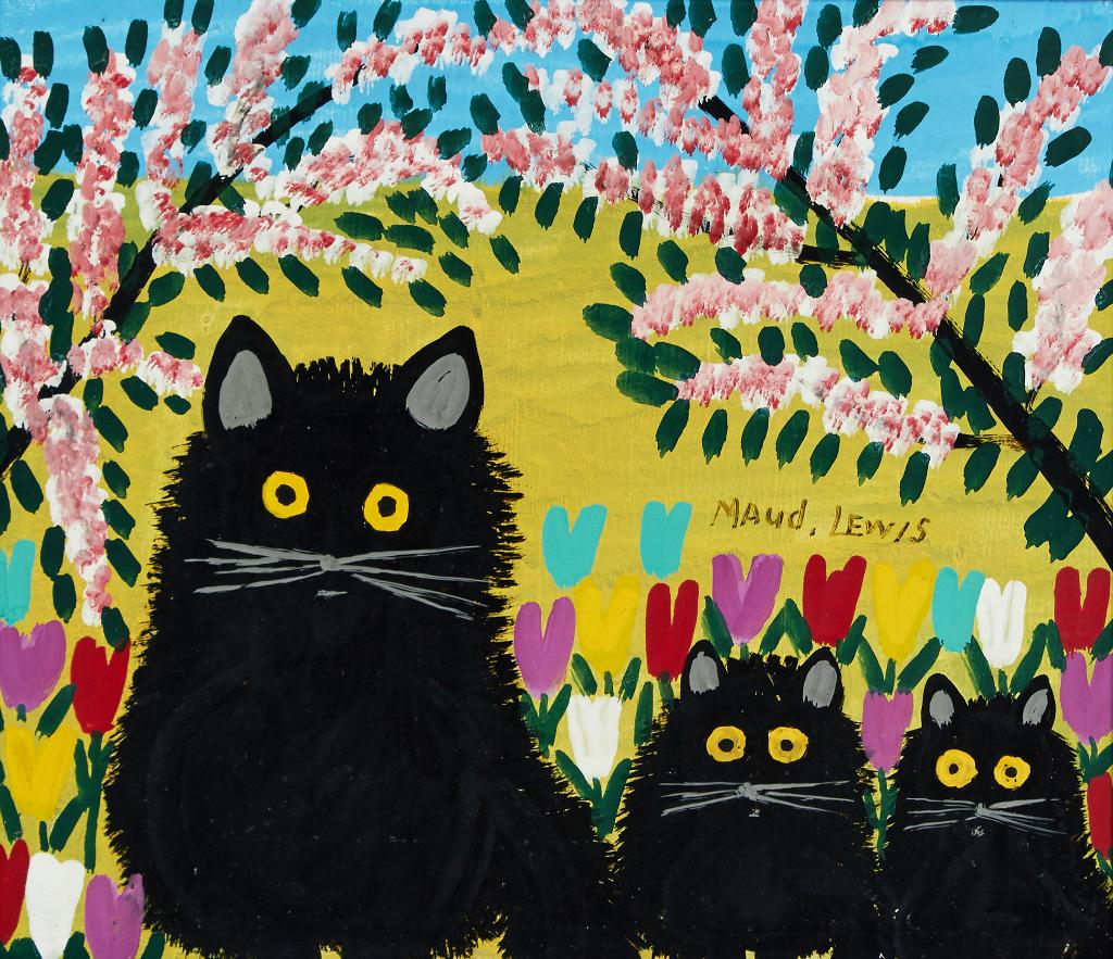 Maud Kathleen Lewis (1903-1970) - Three Black Cats