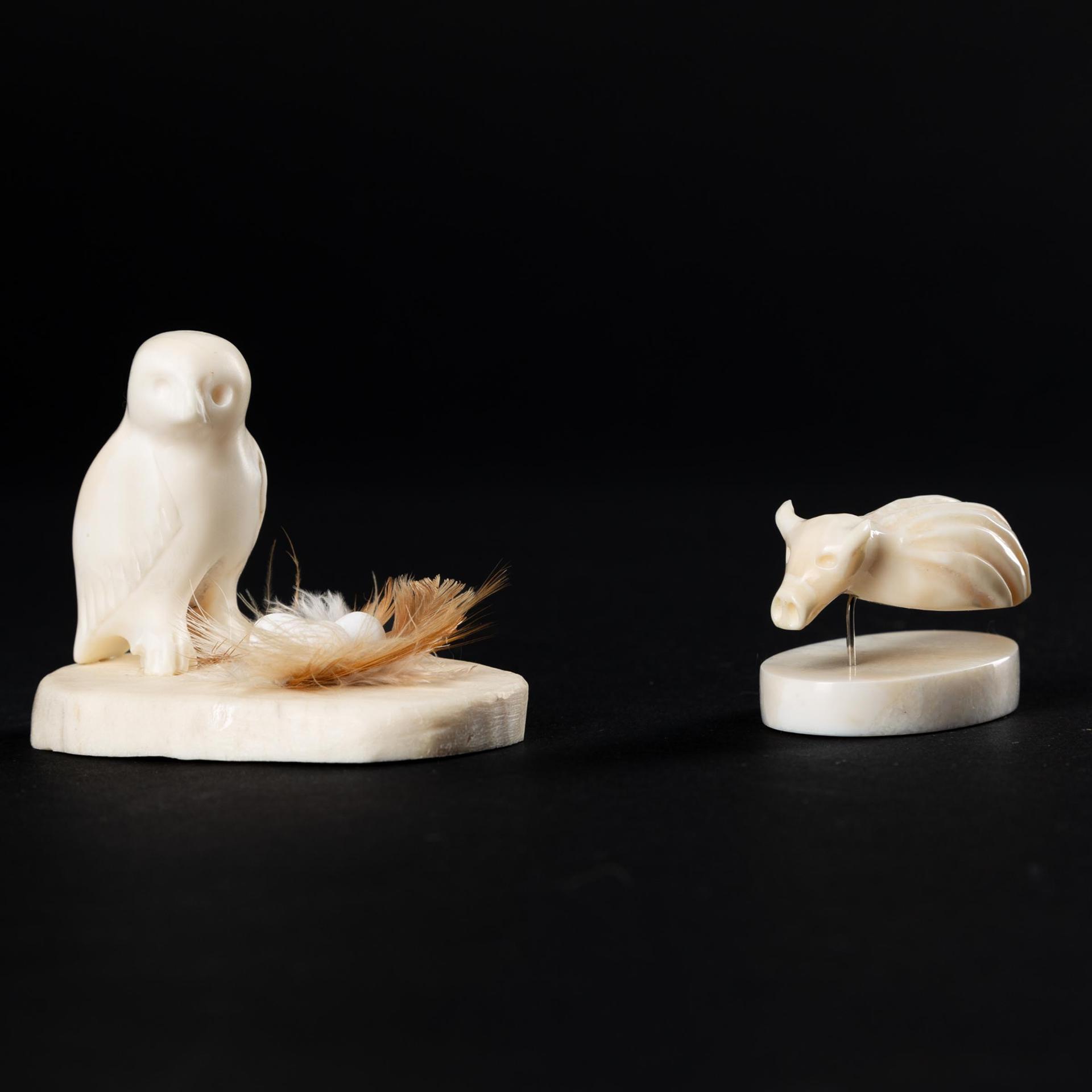 Bill Ekomiak - Owl And Nest, 1979; Muskox Beetle, 1985