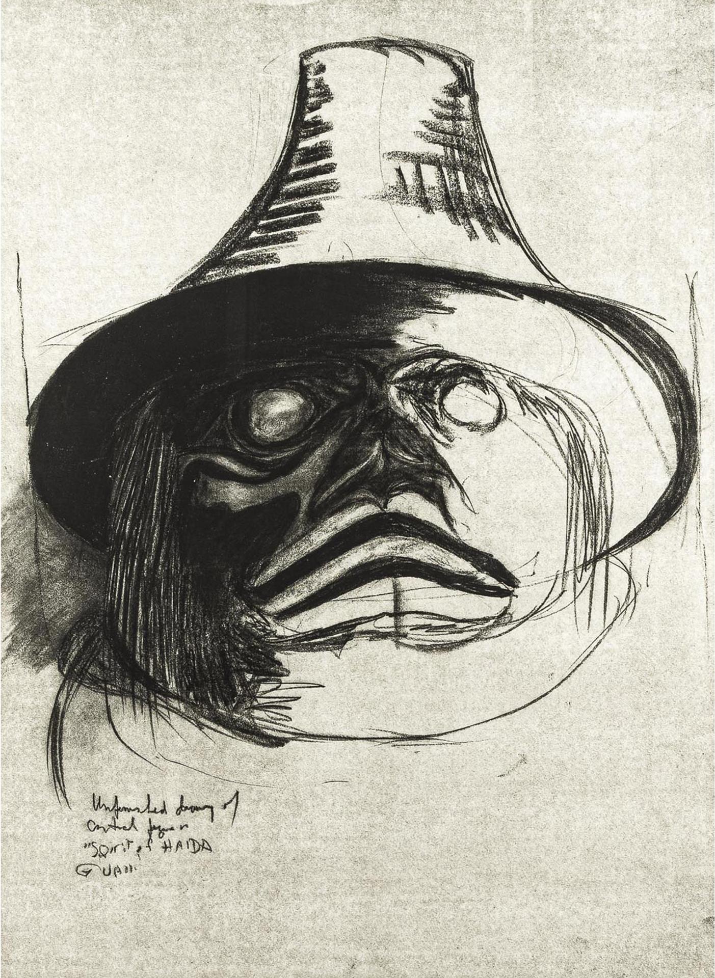 William Ronald (Bill) Reid (1920-1998) - Unfinished Drawing Of Central Figure In