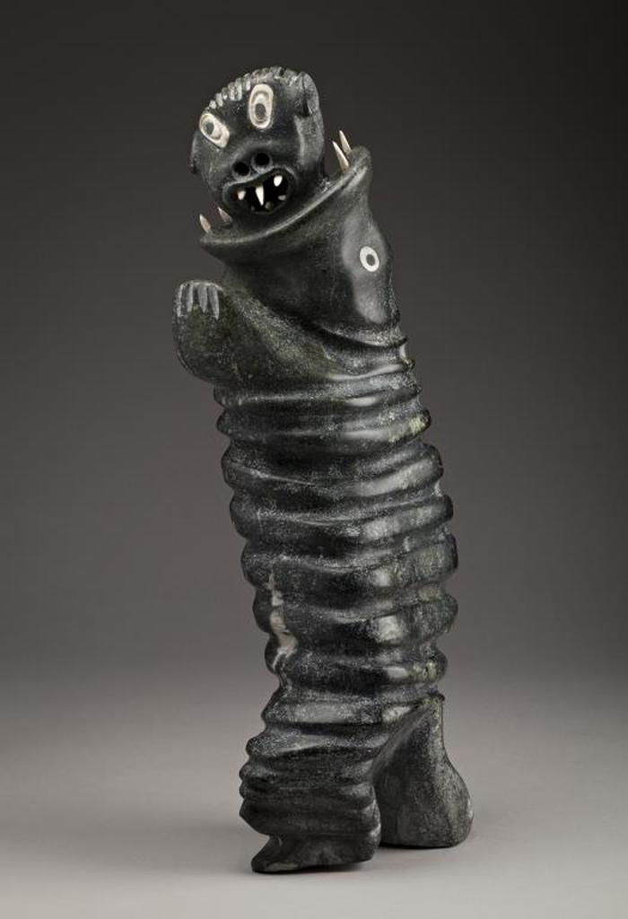 Judas Ullulaq (1937-1998) - Man Being Swallowed by a Giant Worm, 1987