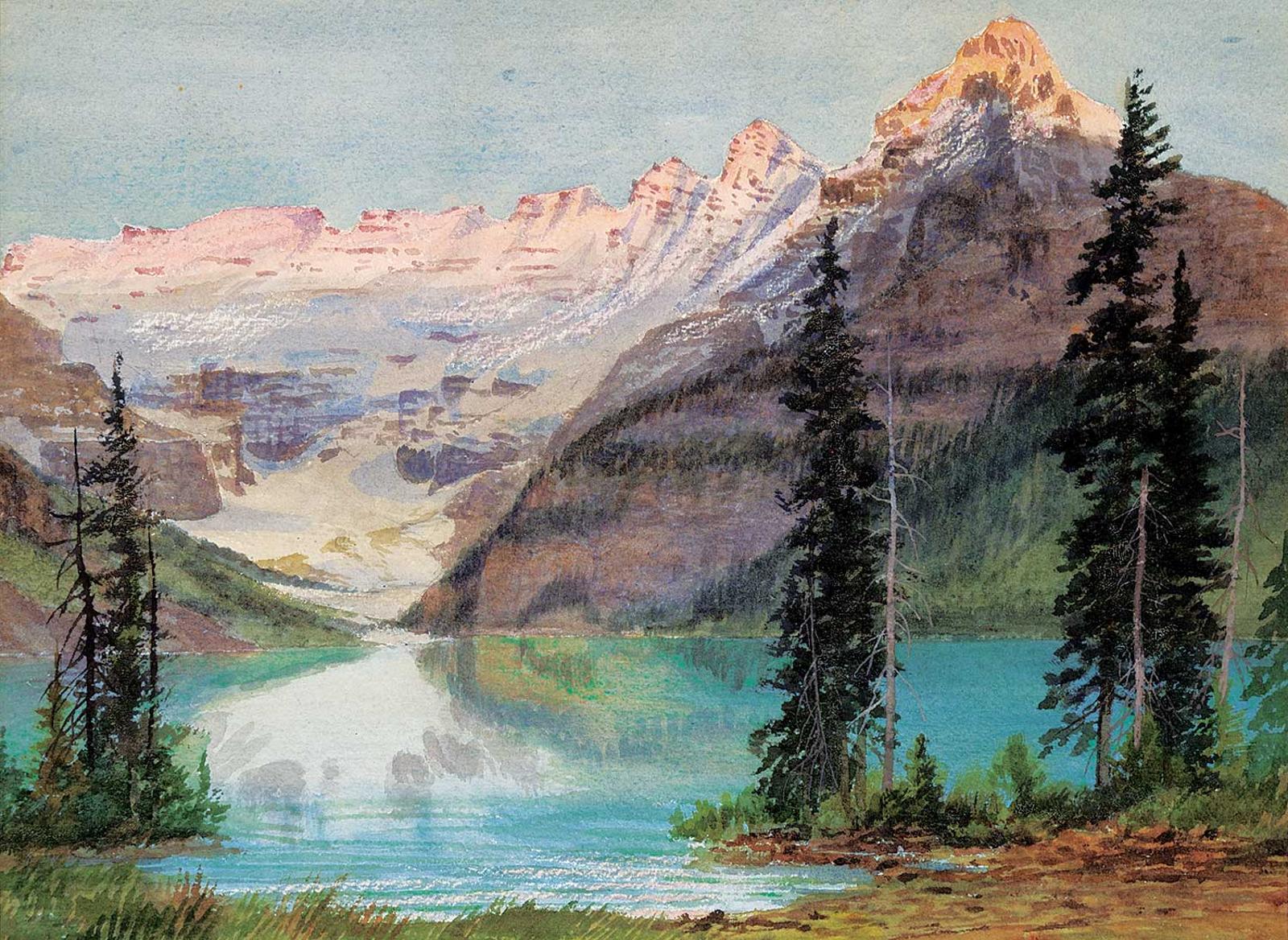 Thomas Mower Martin (1838-1934) - Untitled - Sunset on the Mountains