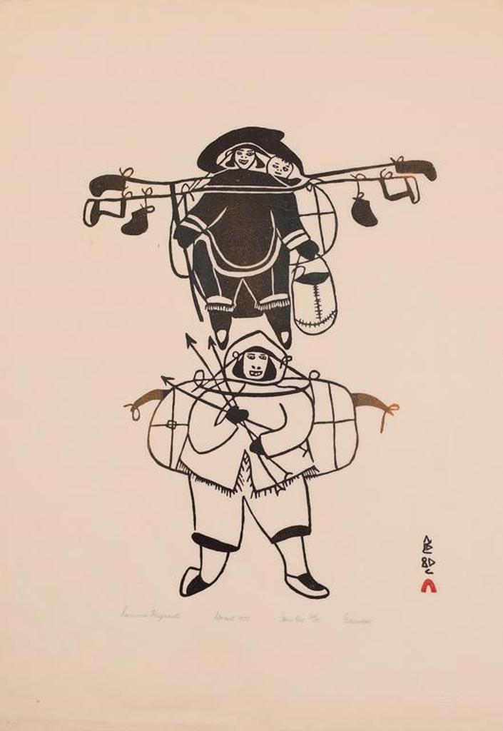 Pitseolak Ashoona (1904-1983) - Summer Migrants; 1970