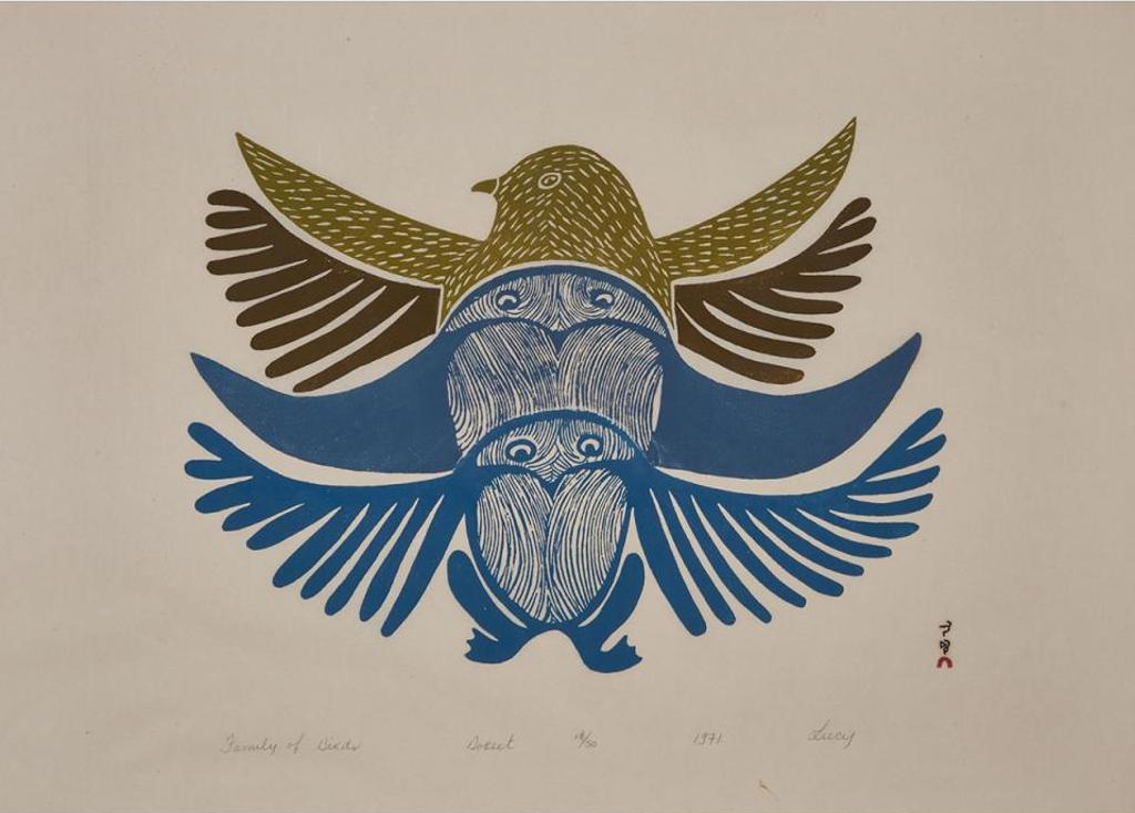Lucy Qinnuayuak (1915-1982) - Family Of Birds