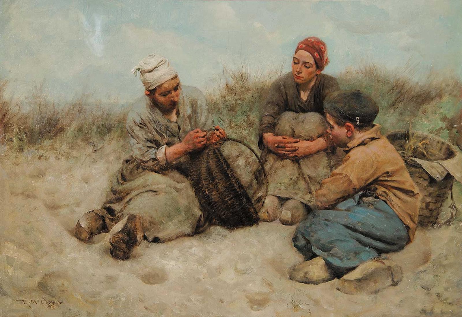 Robert McGregor (1847-1922) - Untitled - Mending the Basket