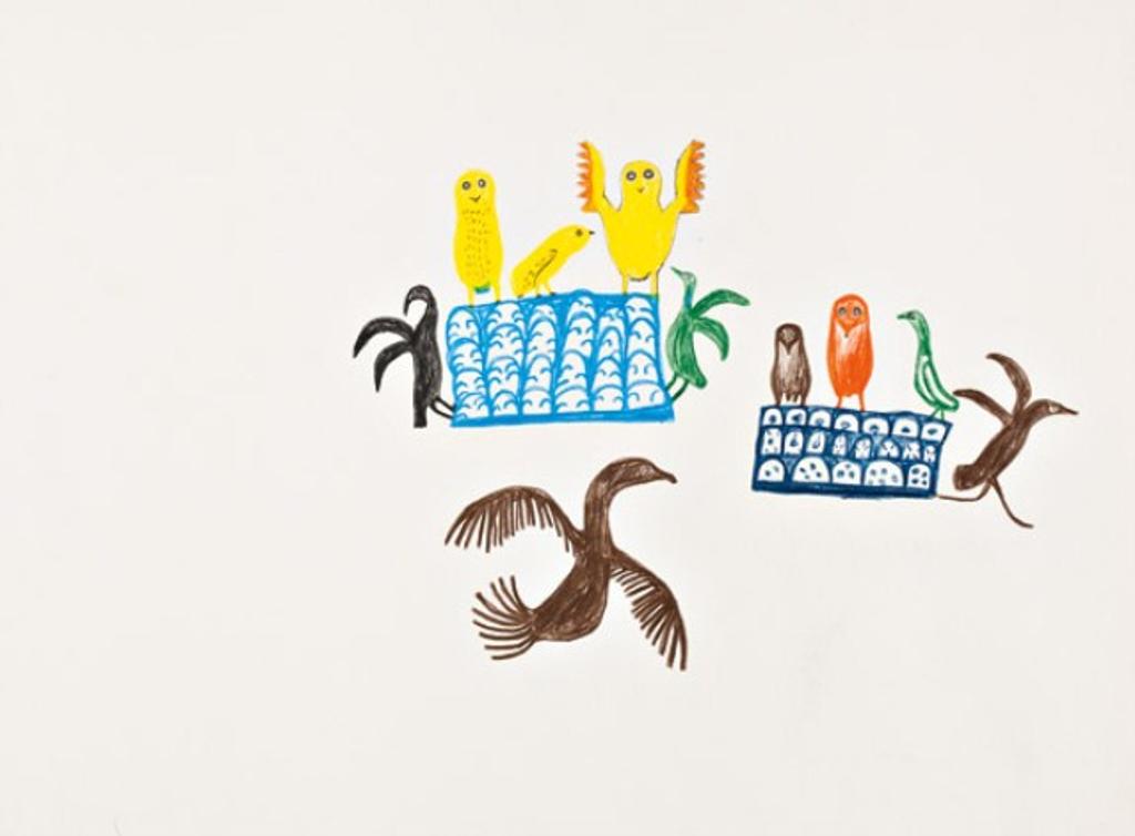 Lucy Qinnuayuak (1915-1982) - Purchased by Charles Gimpel. Exhibited at Gimpel Fils Gallery, London, England