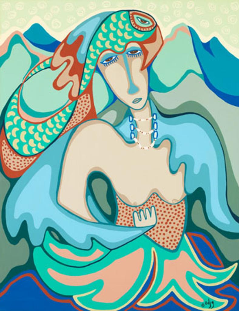 Daphne Odjig (1919-2016) - She Dwells in the Mountain Peaks