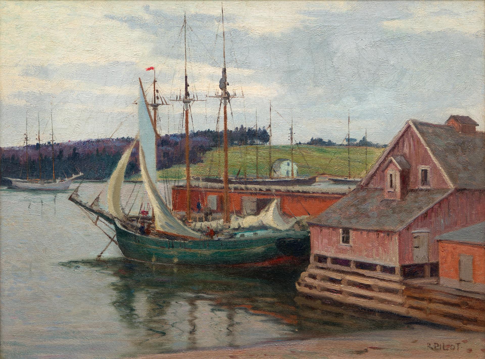 Robert Wakeham Pilot (1898-1967) - The Green Schooner, Lunenberg, Nova Scotia, n. d.