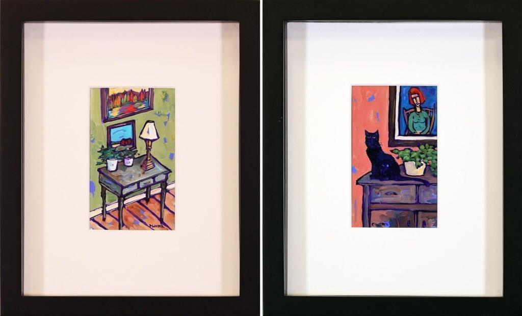 Pam Weber (1955) - Untitled, Interior Scene / Untitled, Cat on Dresser