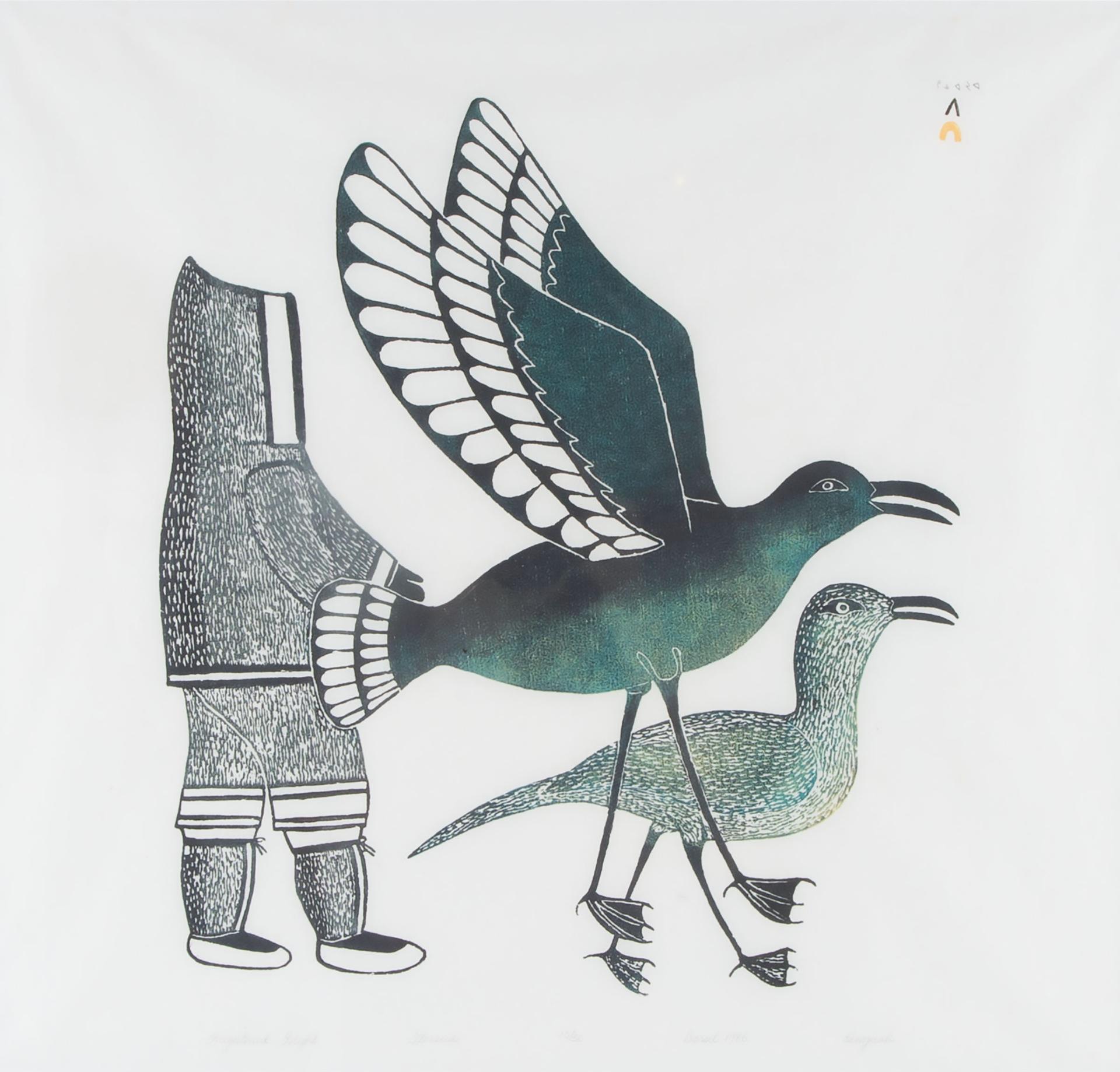 Kenojuak Ashevak (1927-2013) - Frightened Flight