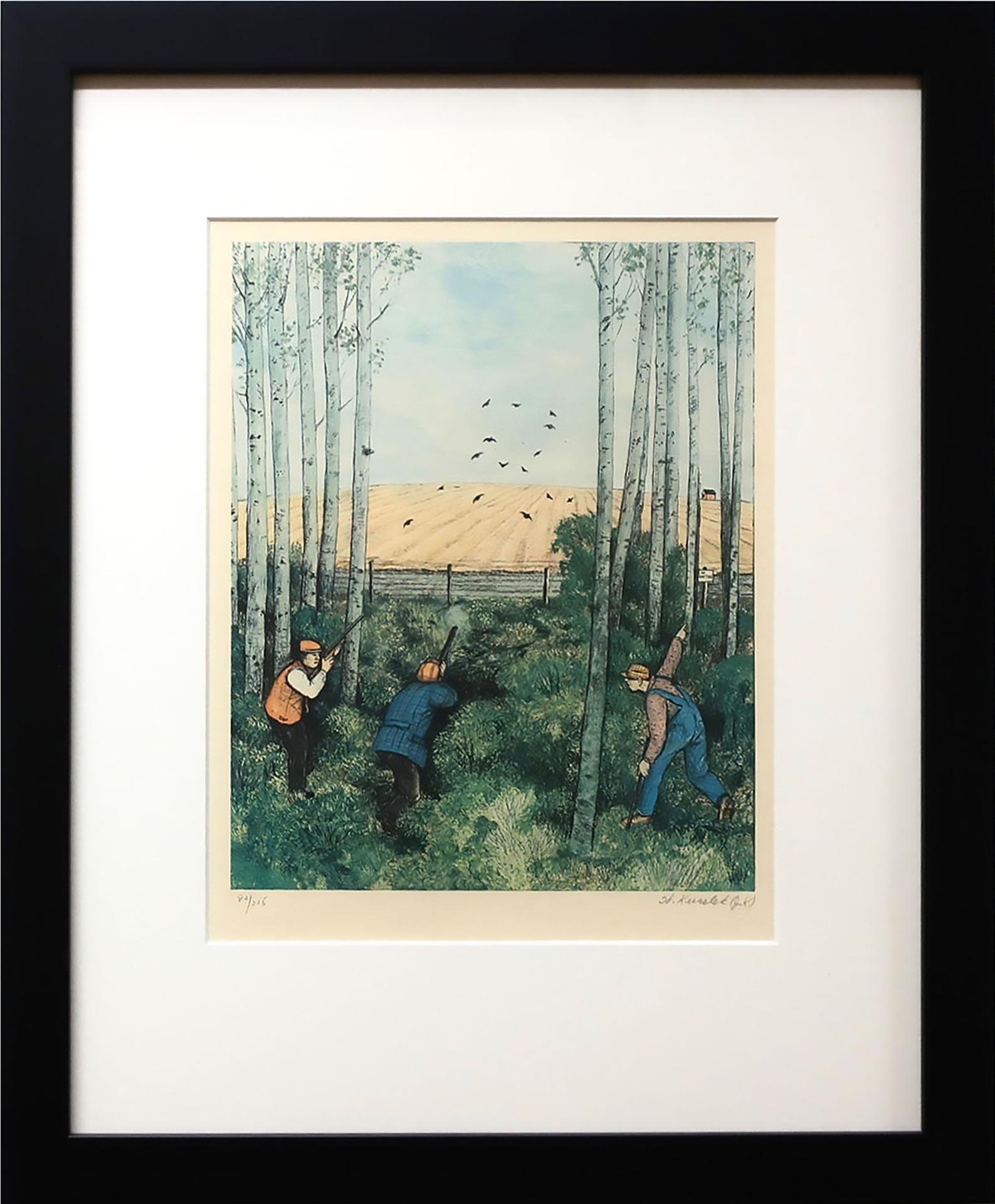 William Kurelek (1927-1977) - Hunting (From The Sports Folio, 1977)